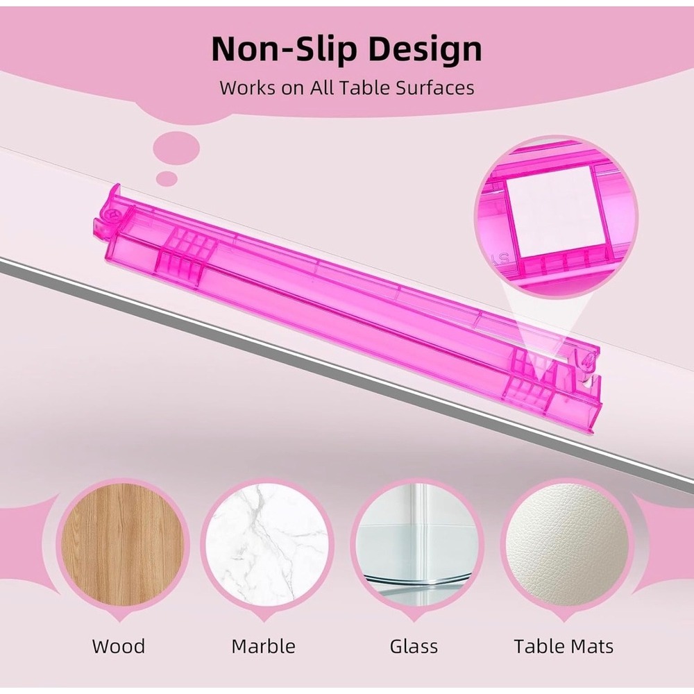 Symorin 4 Pack Clear Acrylic Mahjong Racks with Pushers Non-Slip 17.8in Set - Picture 5 of 6